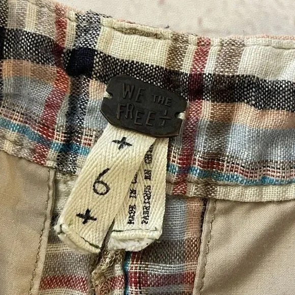 Free People Shorts‎ Womens Size 6 Morning Rain Hippie Boho 100% Linen - Picture 2 of 7